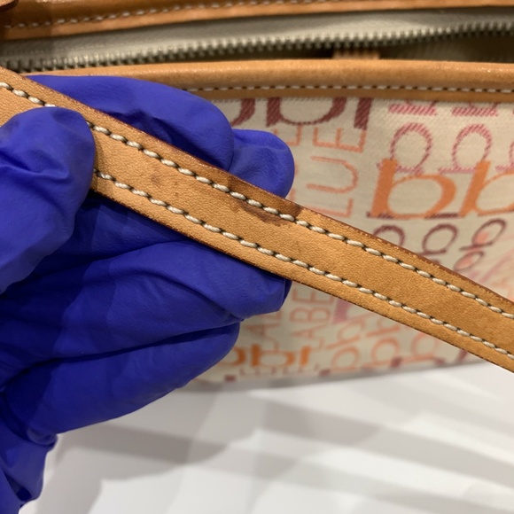 Burberry Blue Label Logo Canvas Pouch Sku#85375 (Gently used, water stain strap) - Picture 14 of 15